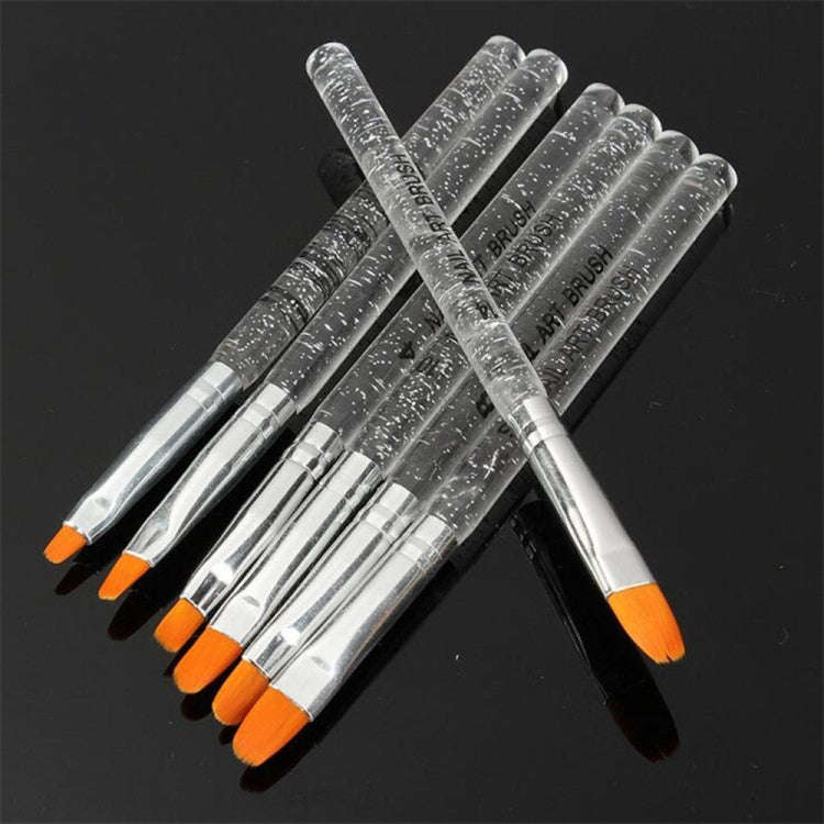 7pcs /Set UV Gel Acrylic Crystal Design Builder Painting Nail Art Brush Pen Tool Set Crystal Pain...
