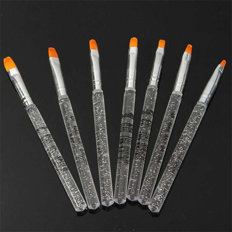 7pcs /Set UV Gel Acrylic Crystal Design Builder Painting Nail Art Brush Pen Tool Set Crystal Pain...
