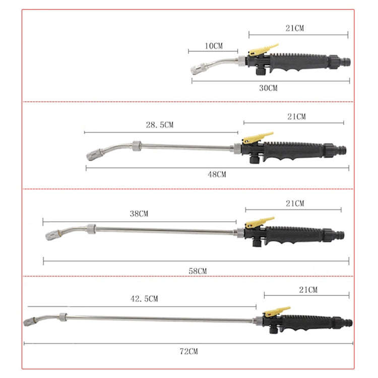 Garden Water Guns Stainless Steel Multifunction High Pressure Car Wash Spray Nozzle Hose Wand, Sp...