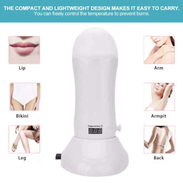 Portable Manual Thermostat Wax Machine Hair Removal Wax Bean Heater, EU Plug(Pink)