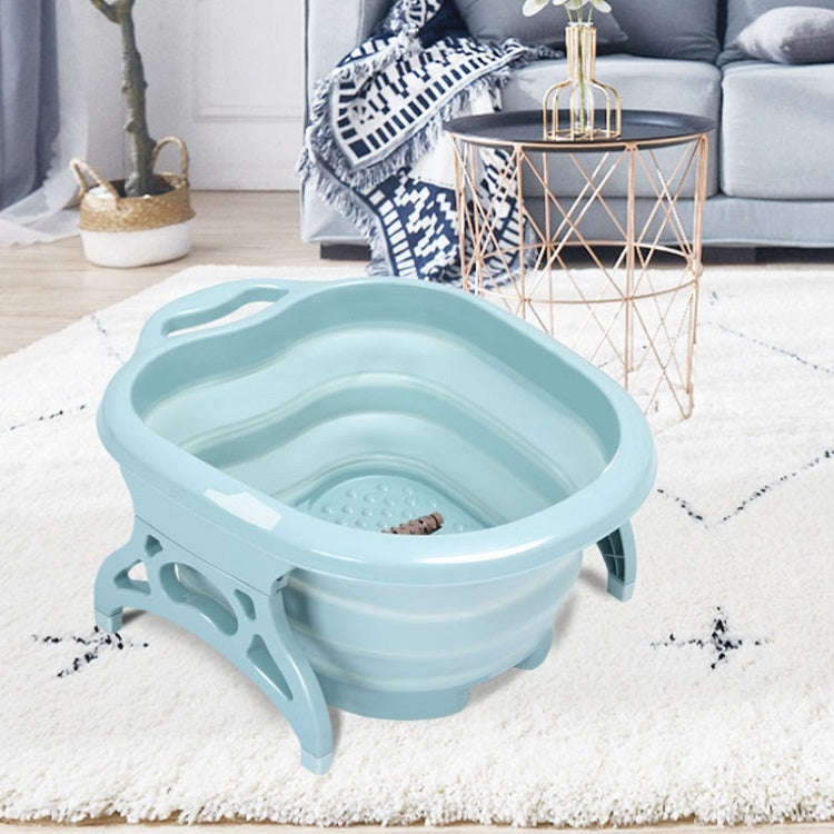 Household Foldable Foot Massage Foot Bath(Blue)