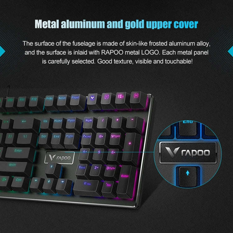 Rapoo V700RGB 104 Keys USB Wired Game Computer without Punching Mechanical Keyboard(Tea Shaft)