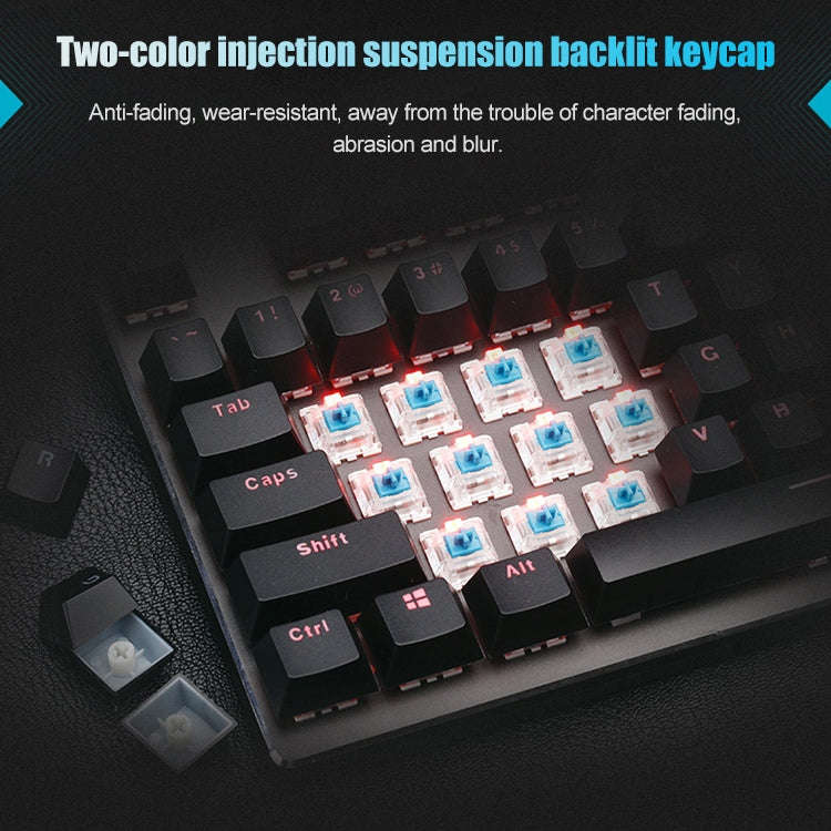 Rapoo V700RGB 104 Keys USB Wired Game Computer without Punching Mechanical Keyboard(Tea Shaft)