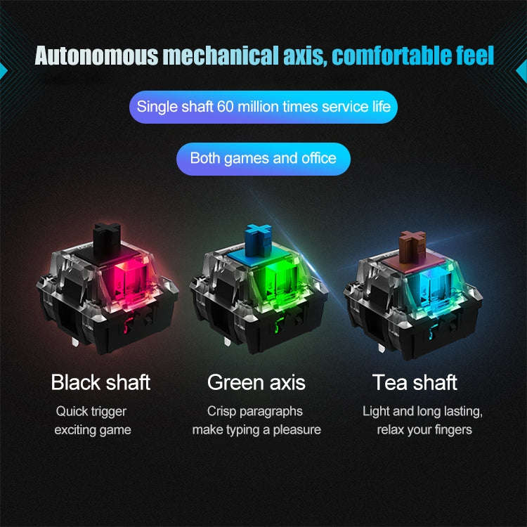 Rapoo V700RGB 104 Keys USB Wired Game Computer without Punching Mechanical Keyboard(Tea Shaft)