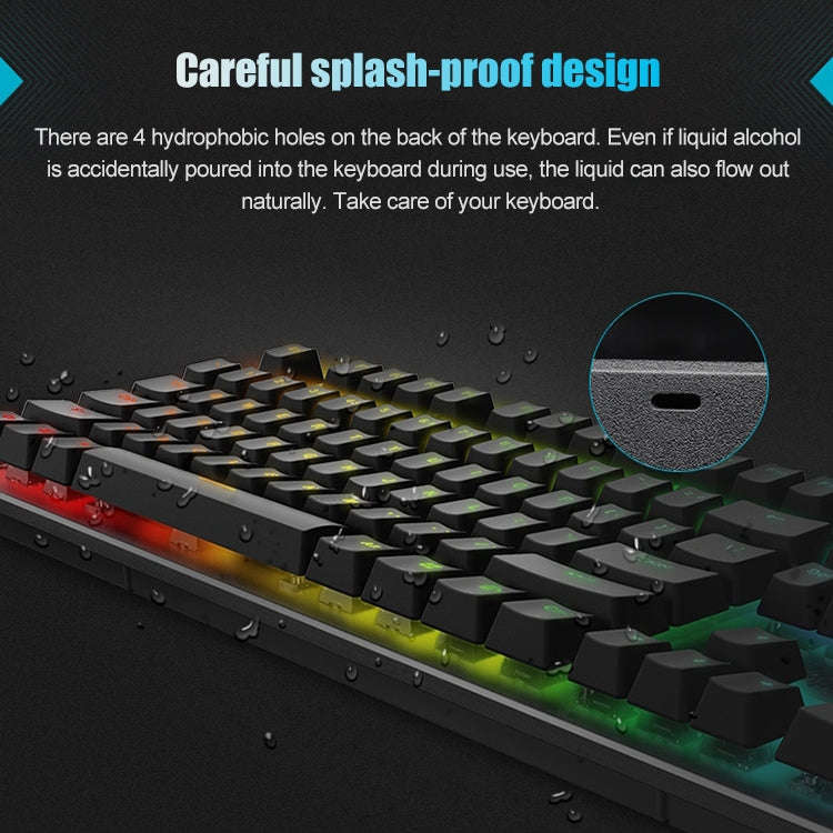 Rapoo V700RGB 104 Keys USB Wired Game Computer without Punching Mechanical Keyboard(Tea Shaft)