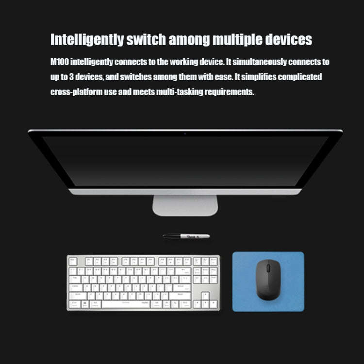 Rapoo M100G 2.4GHz 1300 DPI 3 Buttons Office Mute Home Small Portable Wireless Bluetooth Mouse(Da...