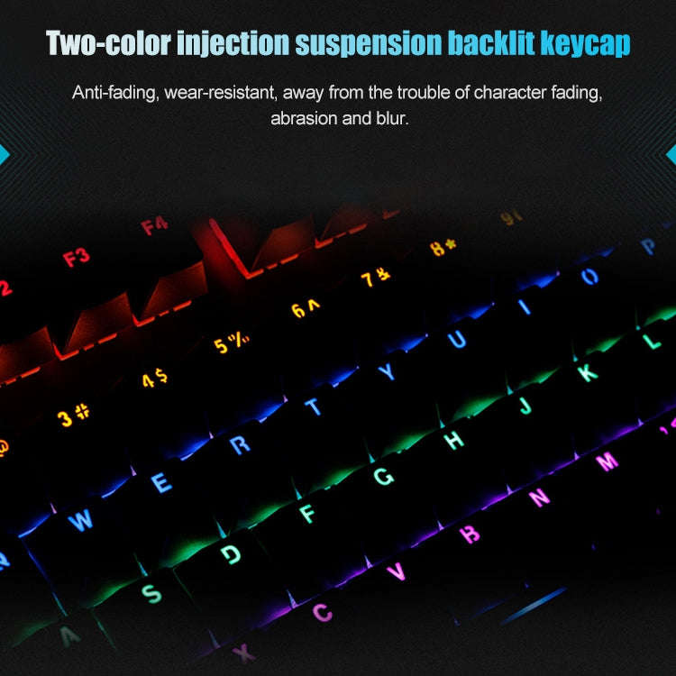 Rapoo V700S 104 Keys Mixed Color Backlight USB Wired Game Computer Without Punching Mechanical Ke...