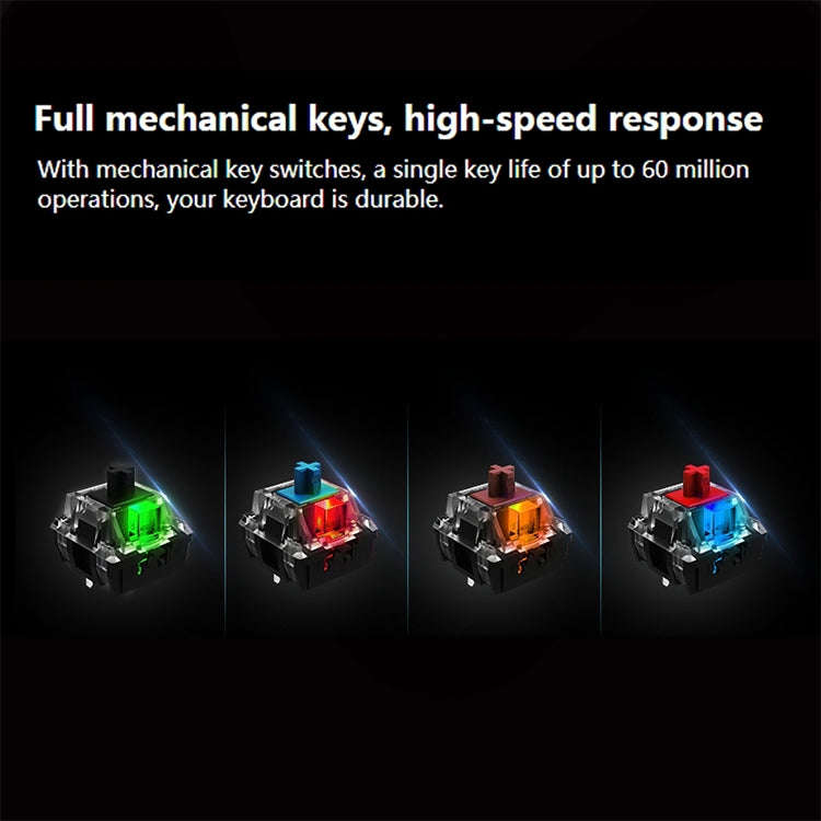 Rapoo V700S 104 Keys Mixed Color Backlight USB Wired Game Computer Without Punching Mechanical Ke...