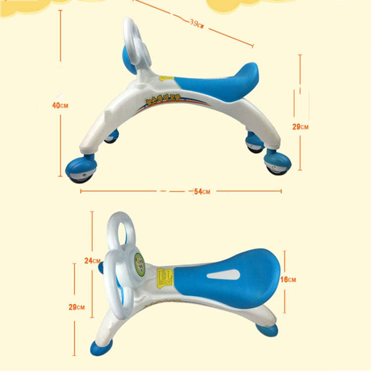 Children Sliding Twister Car Walker(Blue)