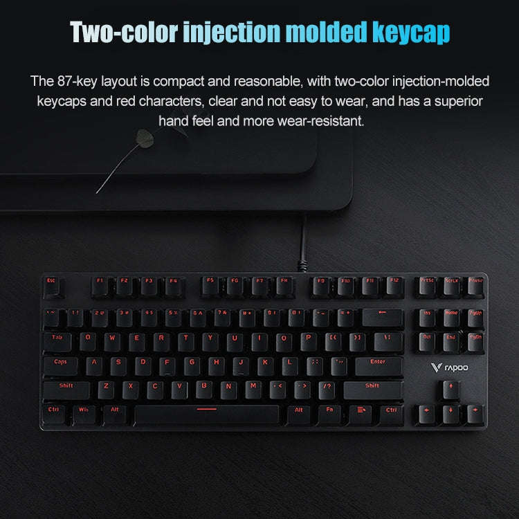 Rapoo V500 87-keys Alloy Edition Desktop Laptop Computer Game Esports Office Home Typing Metal Wi...