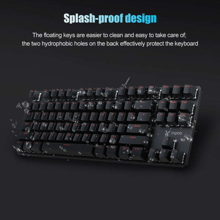 Rapoo V500 87-keys Alloy Edition Desktop Laptop Computer Game Esports Office Home Typing Metal Wi...