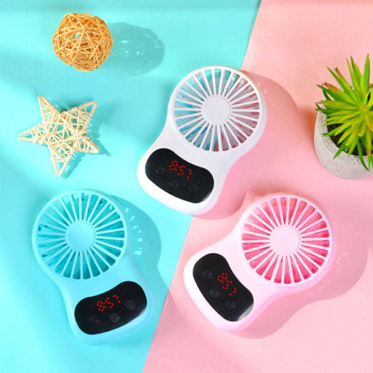 Multifunctional Clock Small Fan Creative Desktop Mini USB Fan(White)