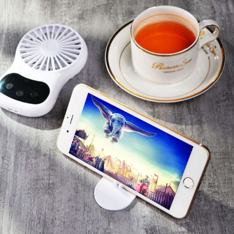 Multifunctional Clock Small Fan Creative Desktop Mini USB Fan(White)