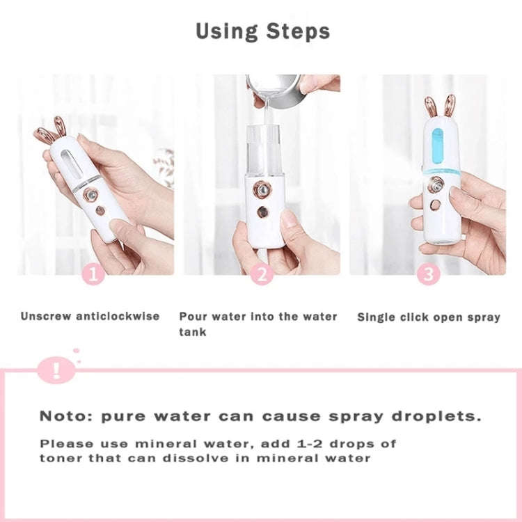 Facial Steamer Nano Spray Water Replenishing Instrument Portable Cold Spray Machine Charging Beau...