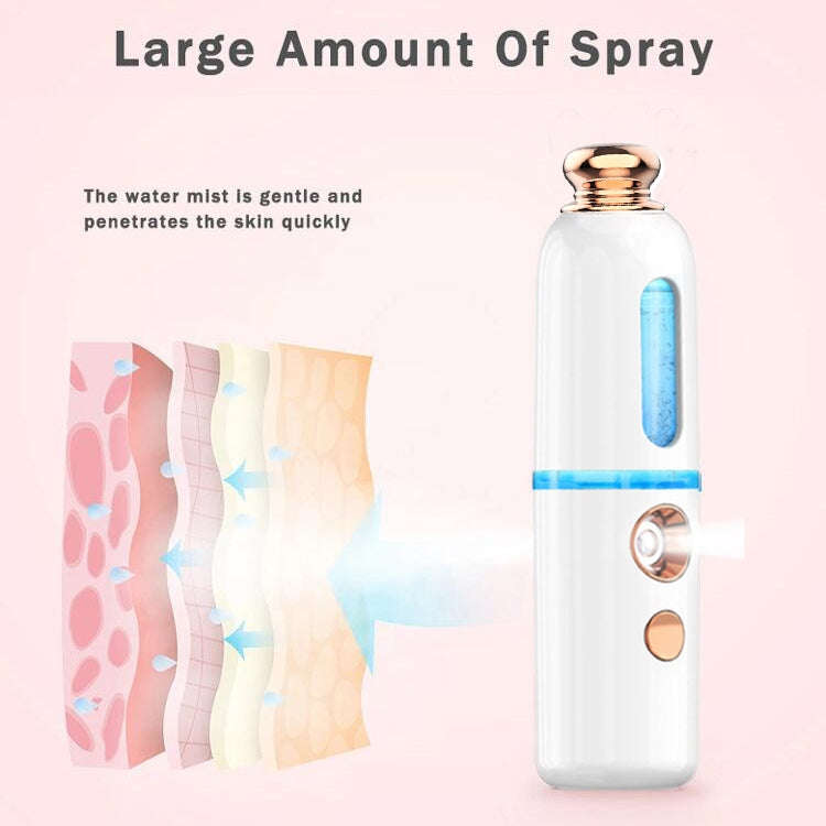Facial Steamer Nano Spray Water Replenishing Instrument Portable Cold Spray Machine Charging Beau...