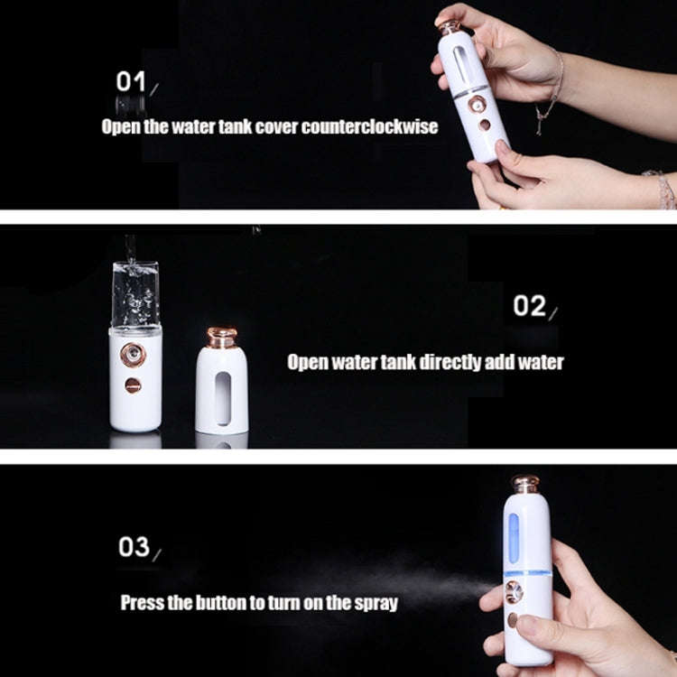 Facial Steamer Nano Spray Water Replenishing Instrument Portable Cold Spray Machine Charging Beau...