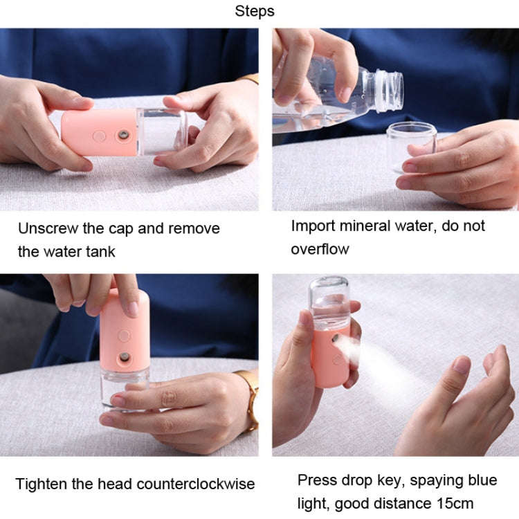 Facial Hydration Instrument Air Humidifier USB Beauty Cold Spray Instrument Auto Alcohol Disinfec...