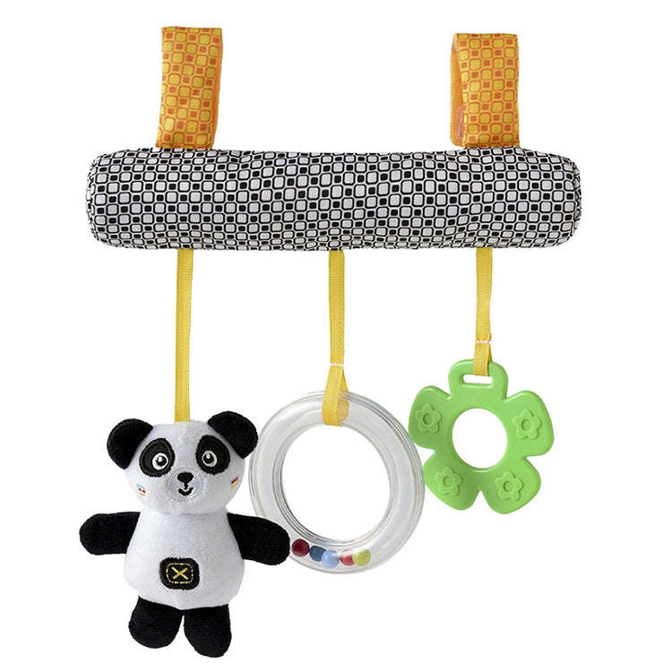 Baby Stroller Cartoon Animal Pendant Cradle Ornament Hanging Rattle(Black And White Panda Bed Han...