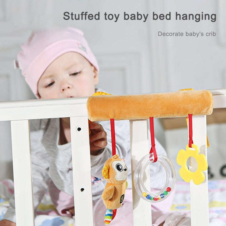 Baby Stroller Cartoon Animal Pendant Cradle Ornament Hanging Rattle(Black And White Panda Bed Han...