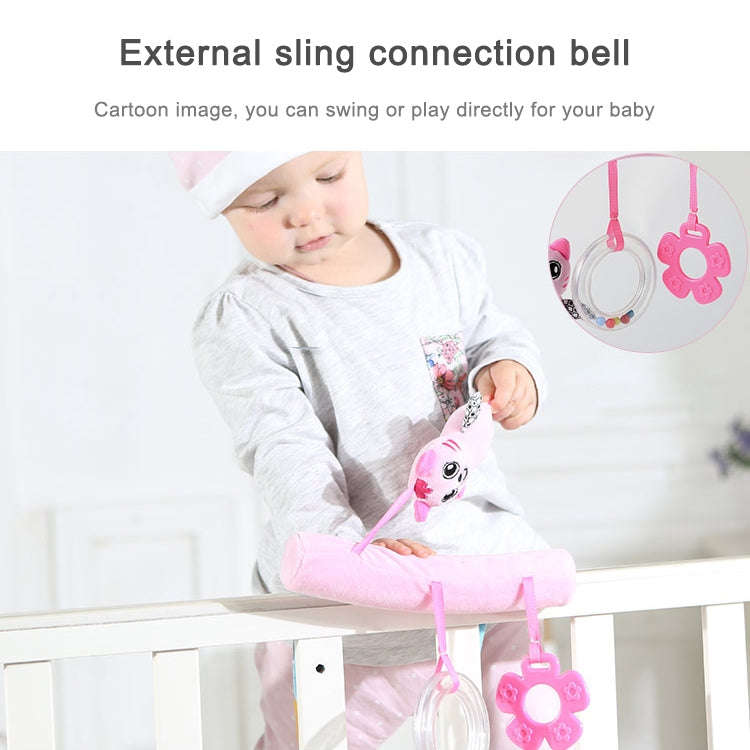 Baby Stroller Cartoon Animal Pendant Cradle Ornament Hanging Rattle(Blue Elephant Bed Hanging)