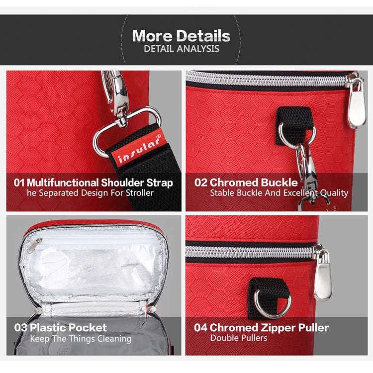Feeding Bottle Insulation Bags Baby Diaper Stroller Cooler Changing Bags(Ppink)