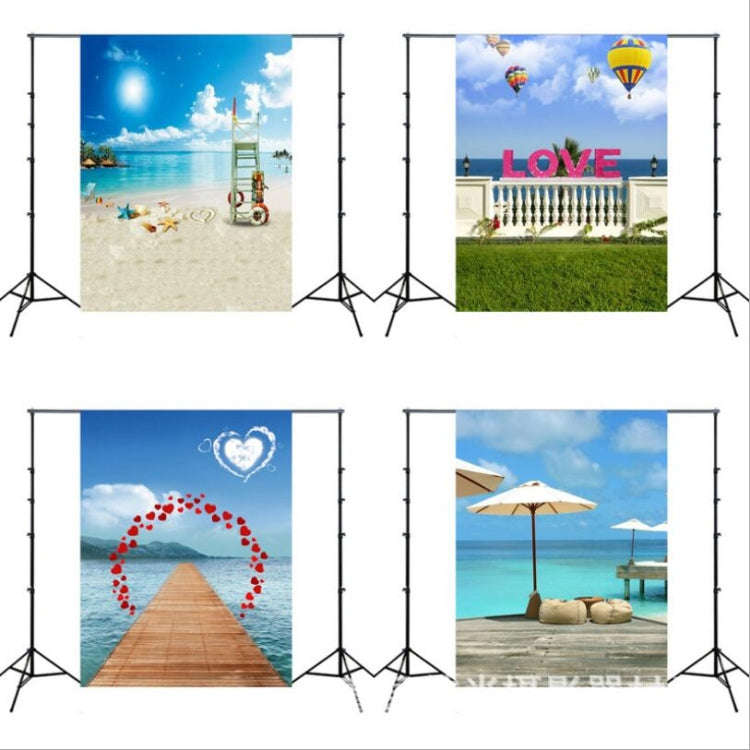 1.5m x 2.1m Simulation 3D Beach Seascape Coconut Tree Photo Photography Background Cloth(3262)