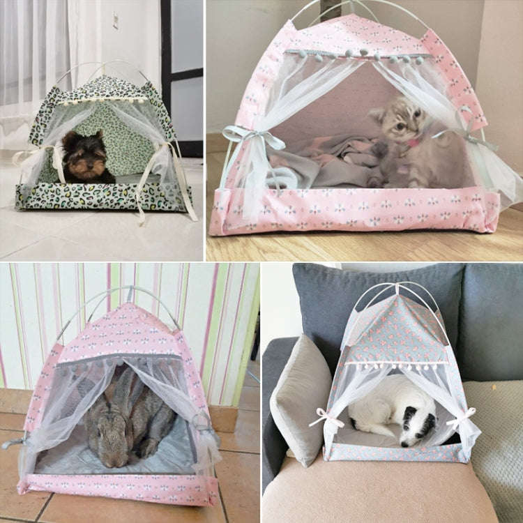 Four Seasons Universal Cat Small Dog Tent Removable and Washable Cat Litter Pet Nest, Size:M(Leop...