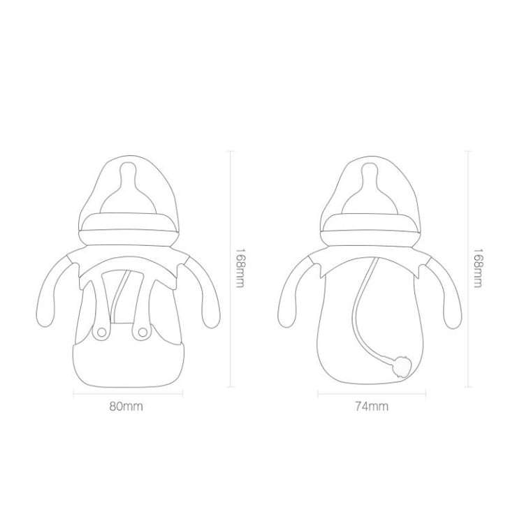 High Borosilicate Glass Baby Bottle with Silicone Sleeve, Capacity:240ml(Red)