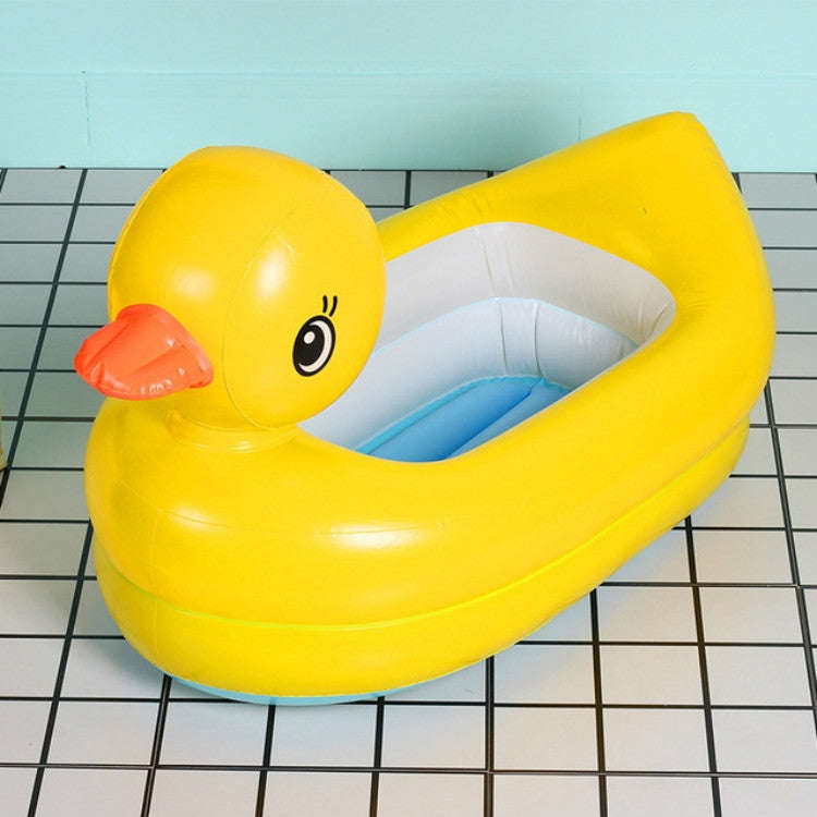 Small Yellow Duck Baby Inflatable Bathtub can Sit and Fold Portable Bathtub