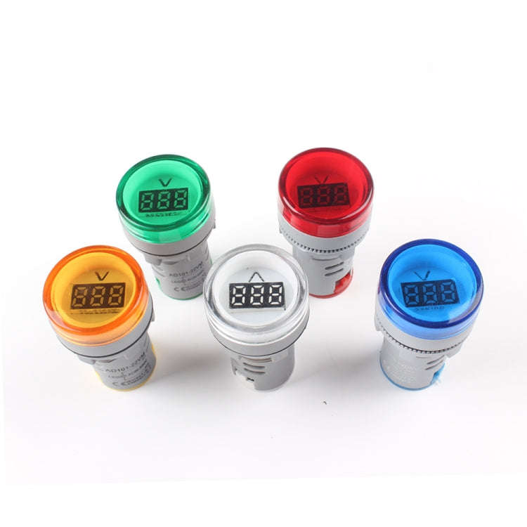 AD16-22DSV  Mini Digital Display 60-500V General Indicator AC Voltmeter, Open Hole: 22mm(Yellow)