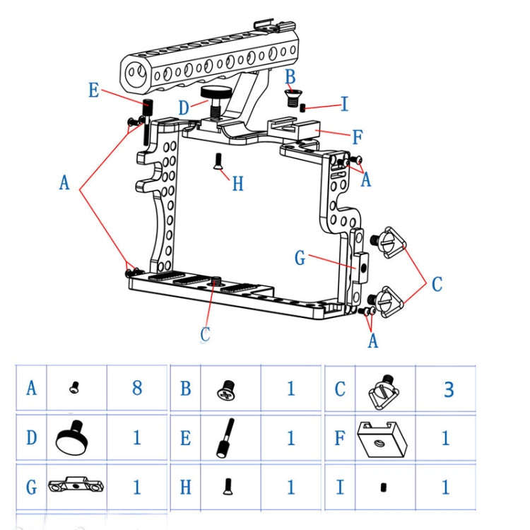 Camera Metal Video Cage Handle Stabilizer for Panasonic LUMIX GH3/GH4(Black)