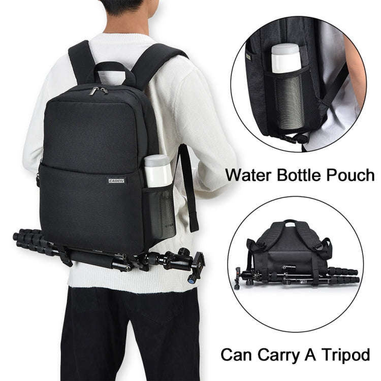 CADeN L4 Double-layer Casual Computer Backpack Multi-function Digital Camera Bag (Black)