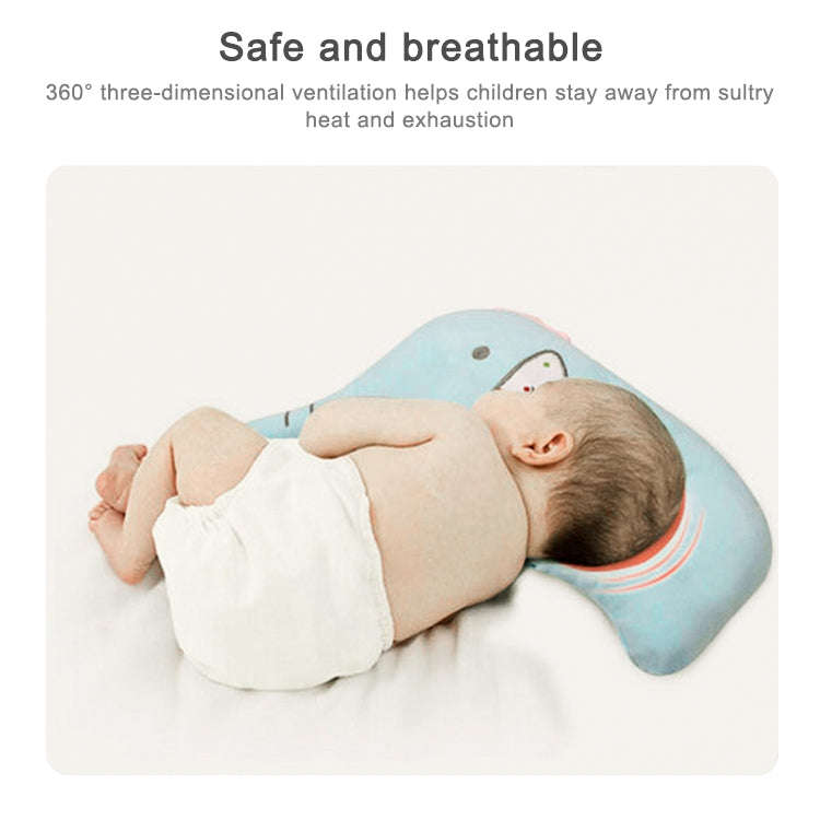 Baby Breathable Elephant Neck Cervical Pillow Anti-head Correction Head Shape Pillow(Blue)