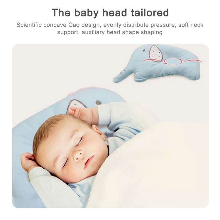 Baby Breathable Elephant Neck Cervical Pillow Anti-head Correction Head Shape Pillow(Blue)