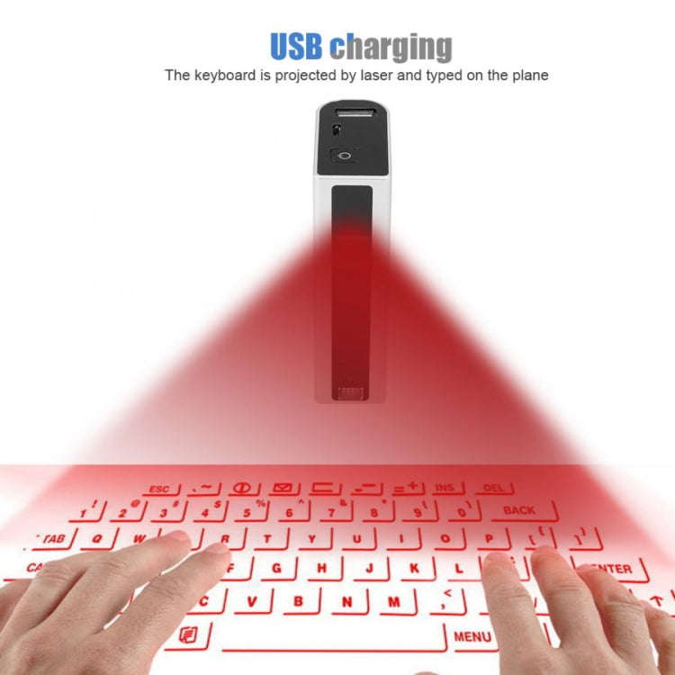 MINI F3 Bluetooth Charging Treasure Laser Virtual Projection 2 in 1 Keyboard(Black)
