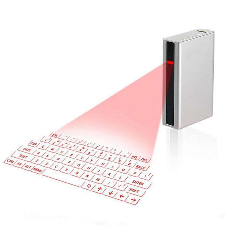 MINI F3 Bluetooth Charging Treasure Laser Virtual Projection 2 in 1 Keyboard(Silver)