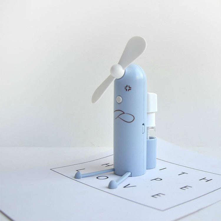 Creative Mobile Phone Bracket Cartoon Spray Mini Fan Portable Usb Fan(Blue)