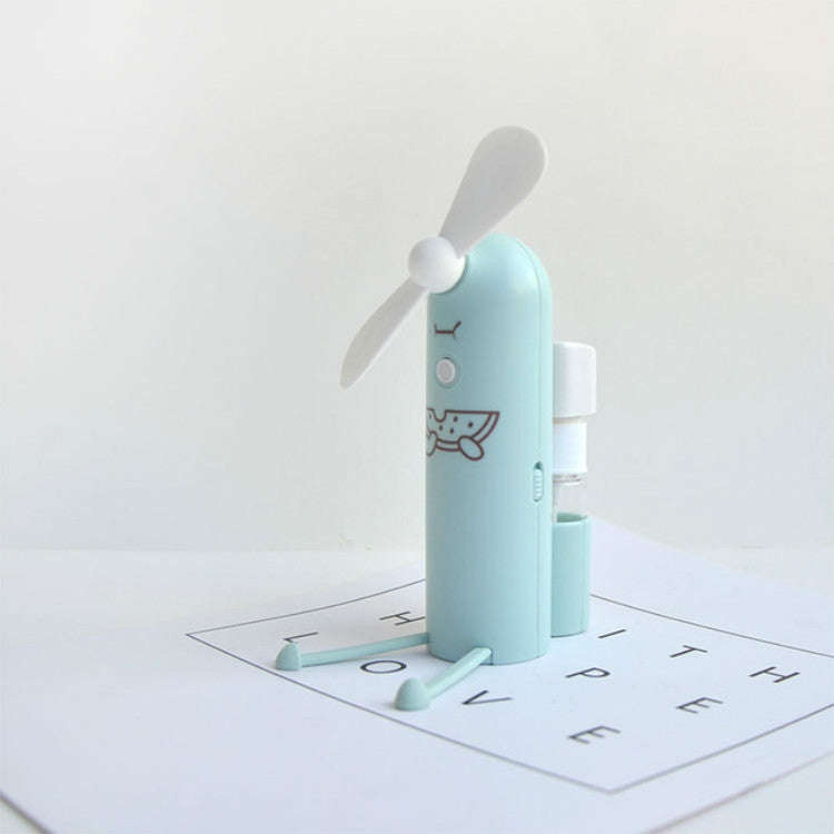 Creative Mobile Phone Bracket Cartoon Spray Mini Fan Portable Usb Fan(Green)
