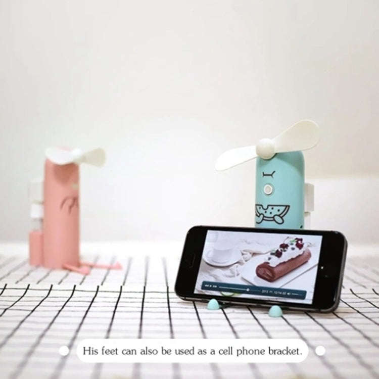 Creative Mobile Phone Bracket Cartoon Spray Mini Fan Portable Usb Fan(Green)