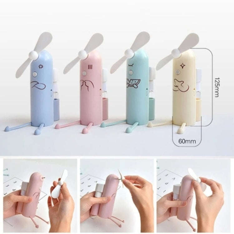 Creative Mobile Phone Bracket Cartoon Spray Mini Fan Portable Usb Fan(Green)