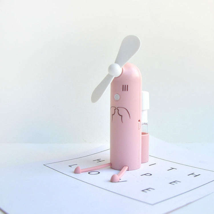 Creative Mobile Phone Bracket Cartoon Spray Mini Fan Portable Usb Fan(Pink)