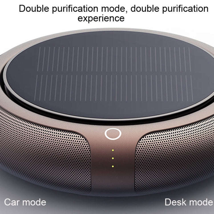 Intelligent Formaldehyde Removal Haze Negative Ion Solar Car Air Purifier(Gold)