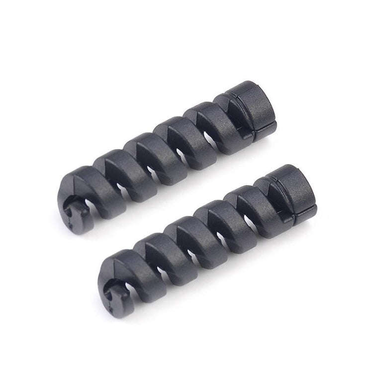 4pcs Spiral Style Silicone Data Cable Protective Cover Anti-wire Break Winder(Black)