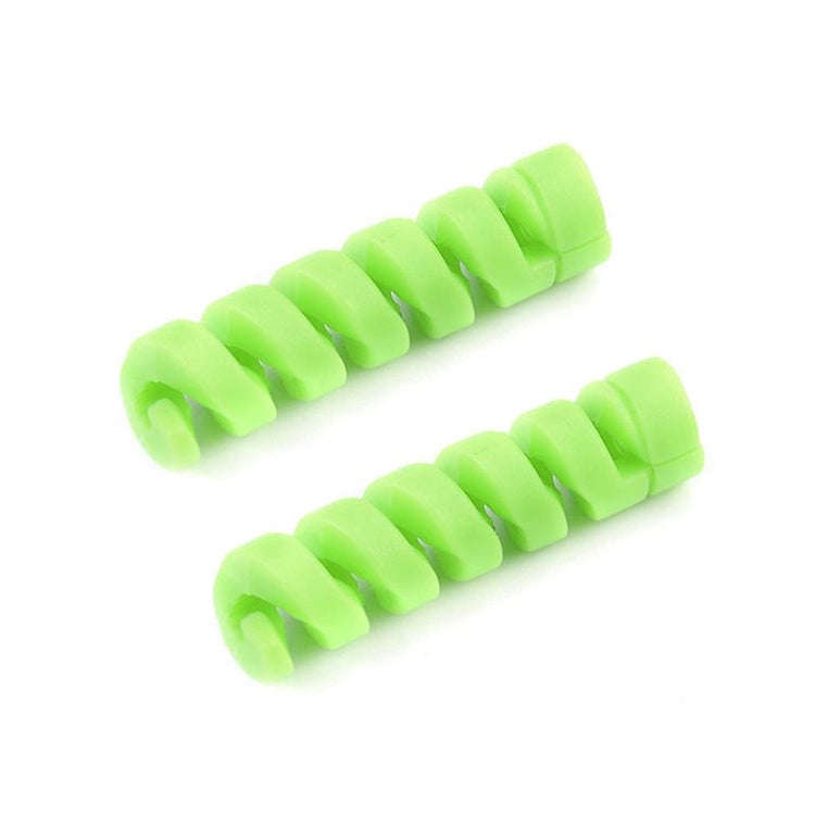 4pcs Spiral Style Silicone Data Cable Protective Cover Anti-wire Break Winder(Green)