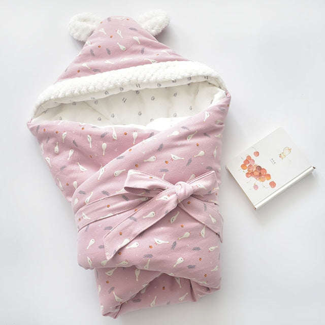 Cartoon Cotton Baby Holding Blanket( Purple White Goose)