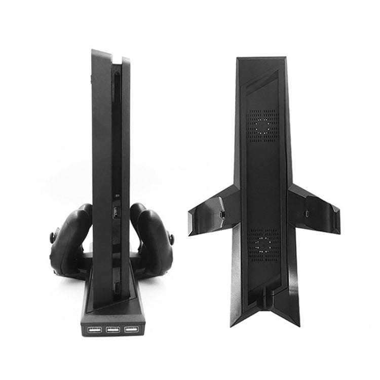 Game Console Radiator And Dual Handle Charging Base For PS4 / PS4 Slim(Black)