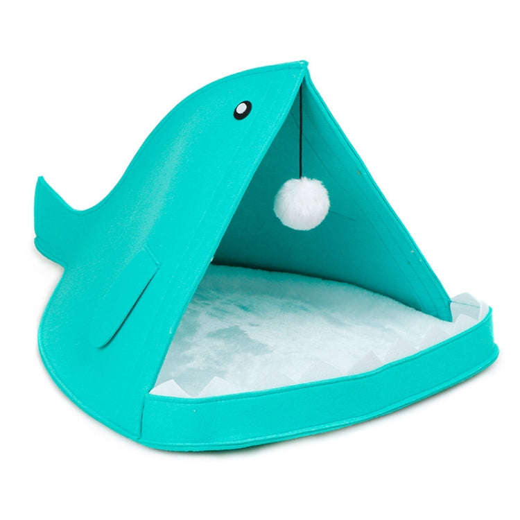 Washable Fish Shape Felt Lovely Fashion Cat and Dog Pet Bed, Specification: 40x40x50cm(Blue)