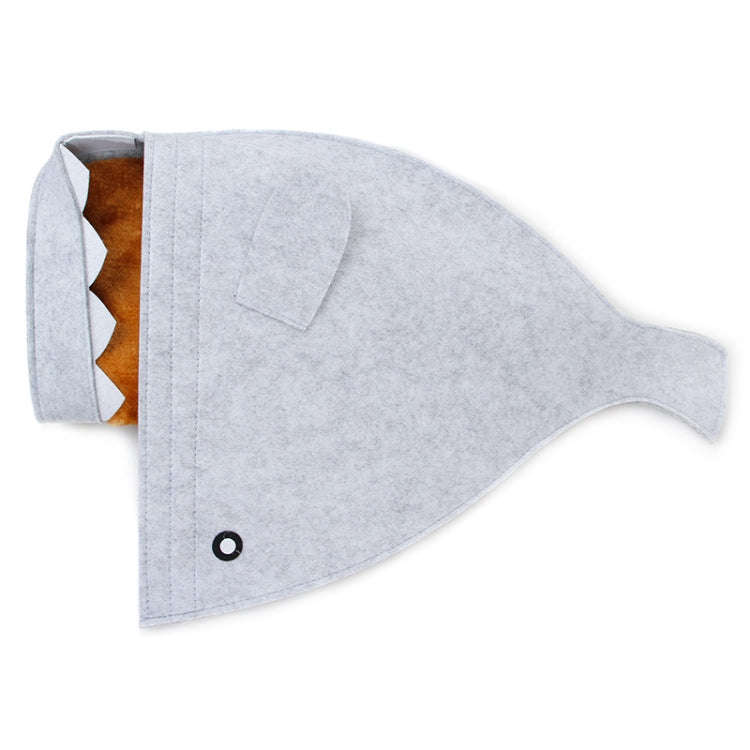 Washable Fish Shape Felt Lovely Fashion Cat and Dog Pet Bed, Specification: 40x40x50cm(Grey)