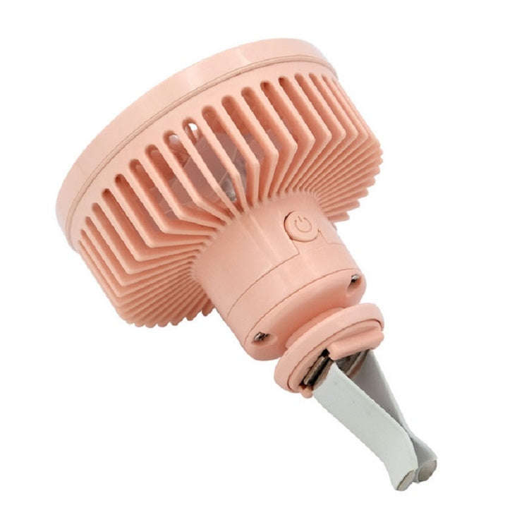 Car Vent Fan Multi-function USB Interface Mini LED Lamp Car Fan(Green)
