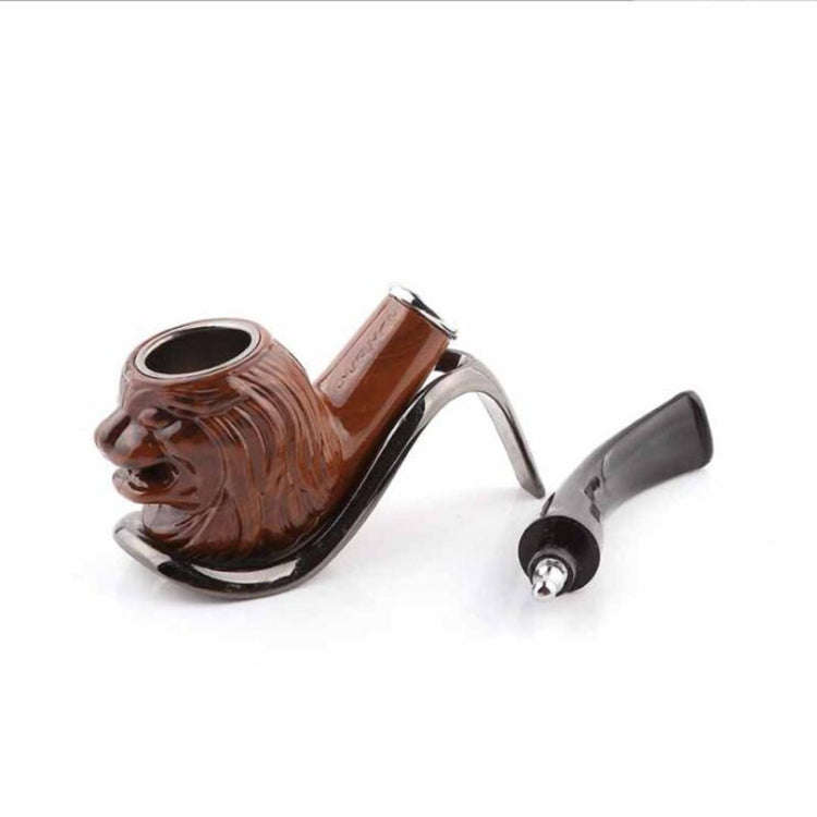 Portable Creative Lion Head-Shaped Cigarette Mouthpiece Pipe Cigar Pipe